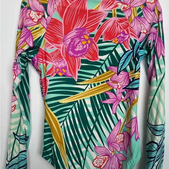 Trina Turk Women's Long Sleeve Zip Front swimsuit - Picture 4 of 12